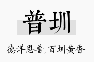 普圳名字的寓意及含义