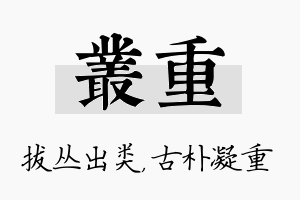 丛重名字的寓意及含义