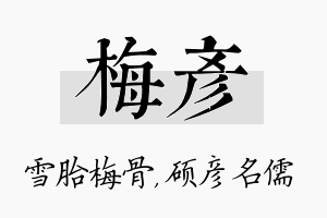 梅彦名字的寓意及含义