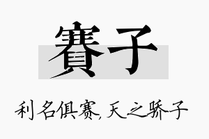 赛子名字的寓意及含义