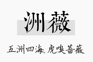 洲薇名字的寓意及含义