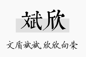 斌欣名字的寓意及含义