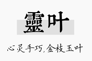 灵叶名字的寓意及含义