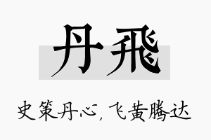 丹飞名字的寓意及含义