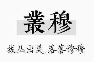 丛穆名字的寓意及含义