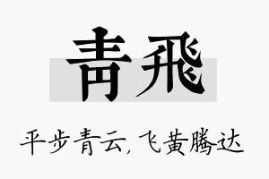 青飞名字的寓意及含义