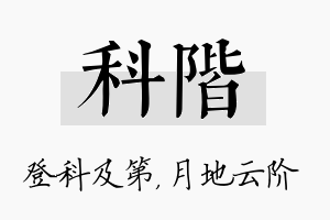 科阶名字的寓意及含义