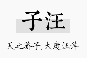 子汪名字的寓意及含义