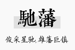 驰藩名字的寓意及含义