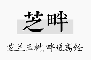 芝畔名字的寓意及含义