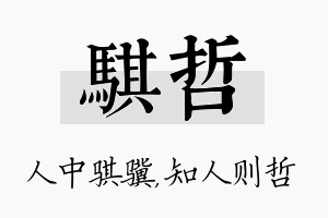 骐哲名字的寓意及含义