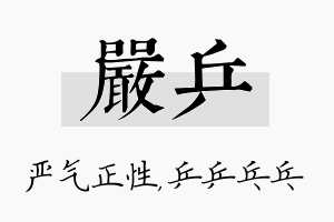 严乒名字的寓意及含义