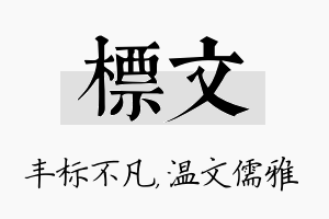 标文名字的寓意及含义