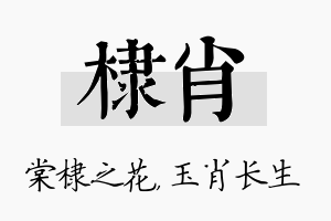 棣肖名字的寓意及含义