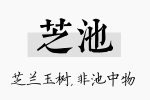 芝池名字的寓意及含义