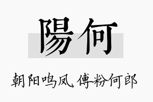 阳何名字的寓意及含义