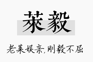 莱毅名字的寓意及含义