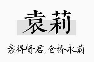 袁莉名字的寓意及含义