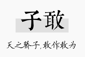 子敢名字的寓意及含义