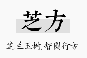 芝方名字的寓意及含义