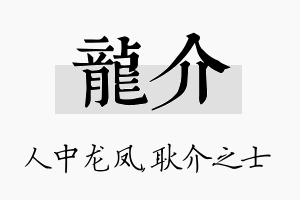 龙介名字的寓意及含义