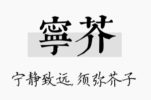 宁芥名字的寓意及含义