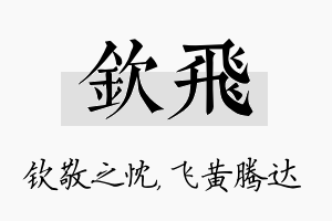 钦飞名字的寓意及含义