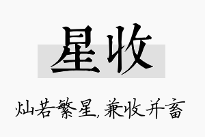 星收名字的寓意及含义