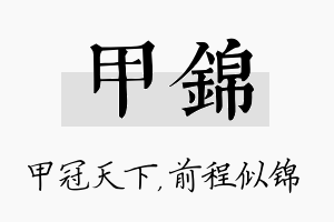 甲锦名字的寓意及含义