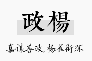 政杨名字的寓意及含义