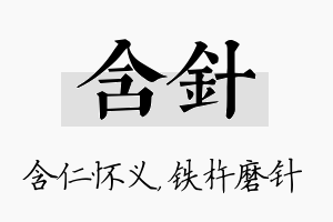 含针名字的寓意及含义