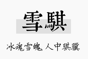 雪骐名字的寓意及含义