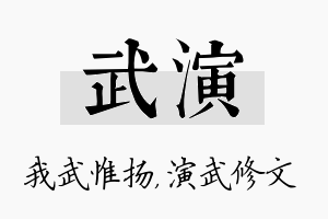 武演名字的寓意及含义