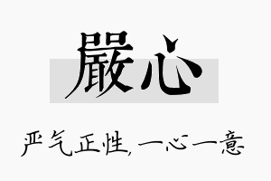 严心名字的寓意及含义