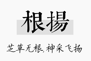 根扬名字的寓意及含义