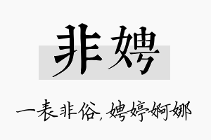 非娉名字的寓意及含义