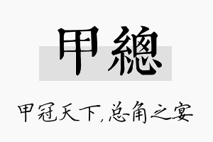 甲总名字的寓意及含义