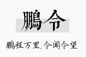 鹏令名字的寓意及含义