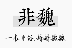 非魏名字的寓意及含义