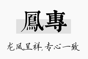 凤专名字的寓意及含义