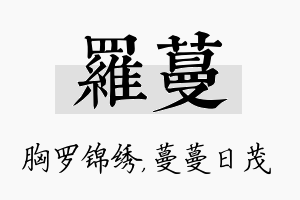 罗蔓名字的寓意及含义