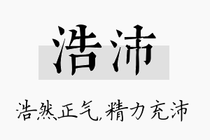 浩沛名字的寓意及含义