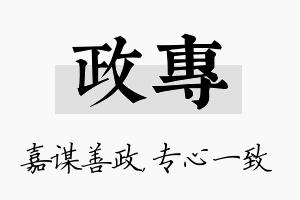 政专名字的寓意及含义