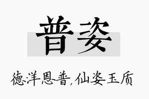 普姿名字的寓意及含义