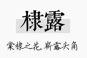 棣露名字的寓意及含义