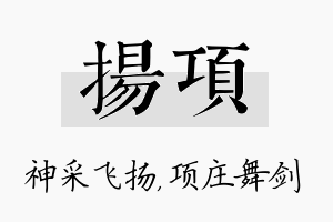 扬项名字的寓意及含义