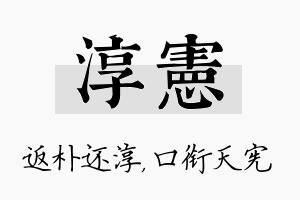 淳宪名字的寓意及含义