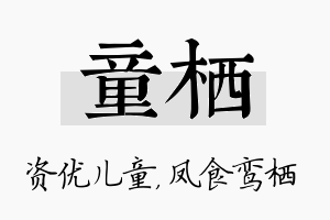 童栖名字的寓意及含义