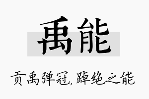 禹能名字的寓意及含义