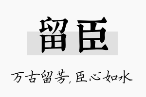 留臣名字的寓意及含义